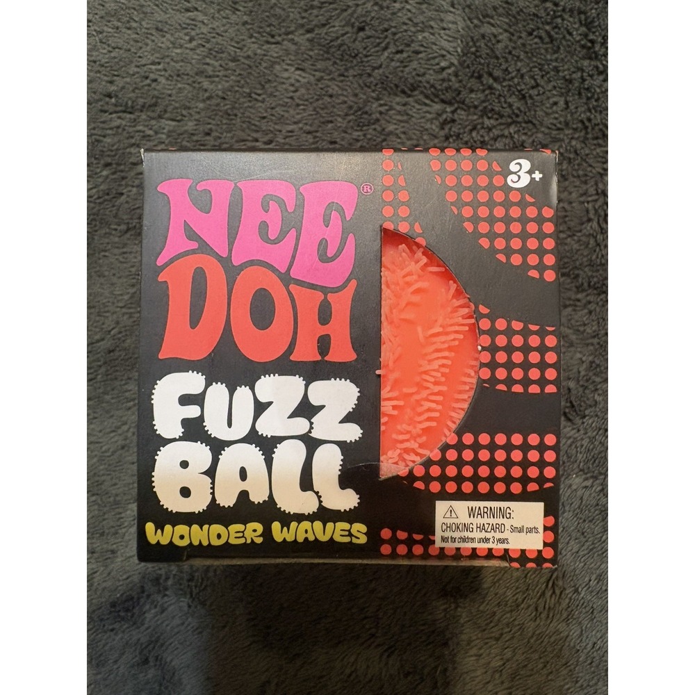 ORANGE Needoh FUZZ BALL WONDER WAVES Nee Doh Squish Authentic NEE-DOH Fuzzball